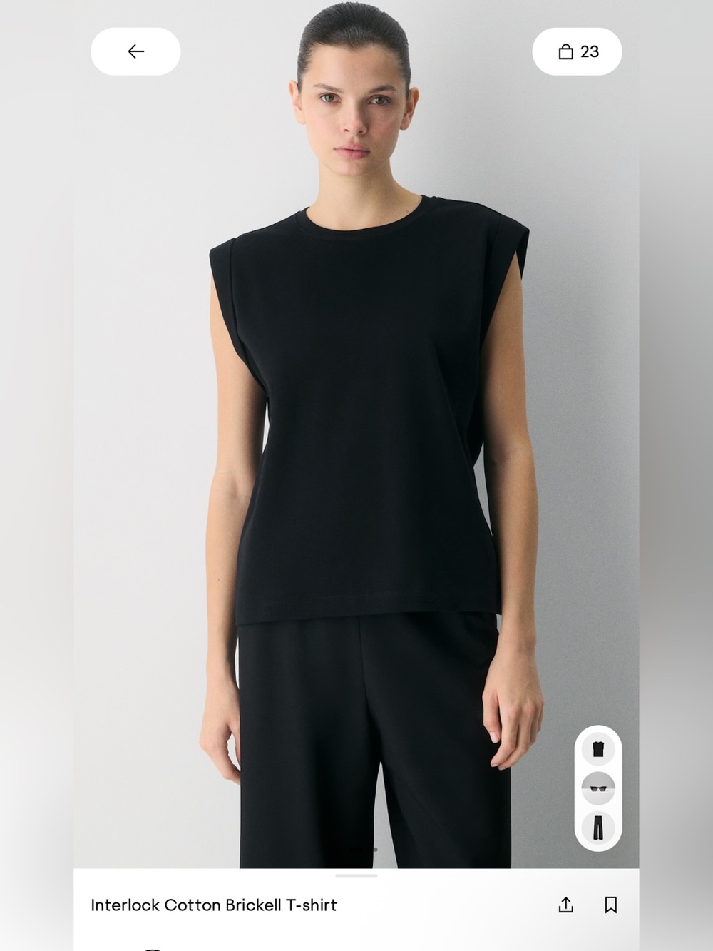 Aritzia Interlock Brickell Black T-Shirt - Small